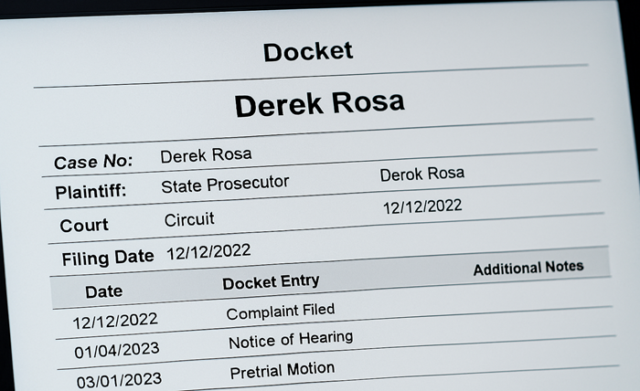 derek rosa docket