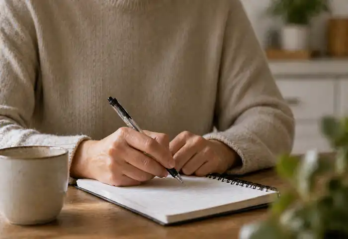 Anxiety journal prompts writing session