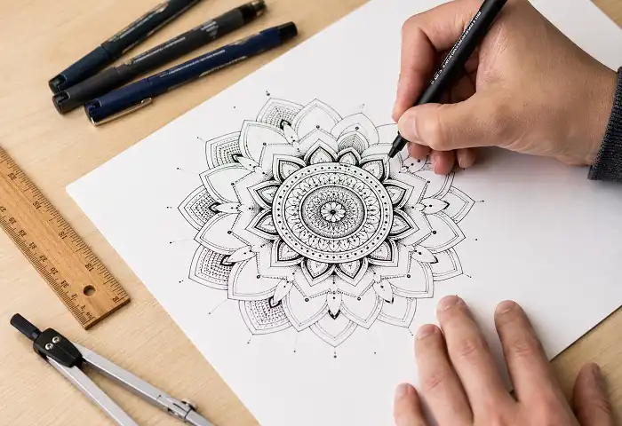 art therapy session therapist and patient drawing