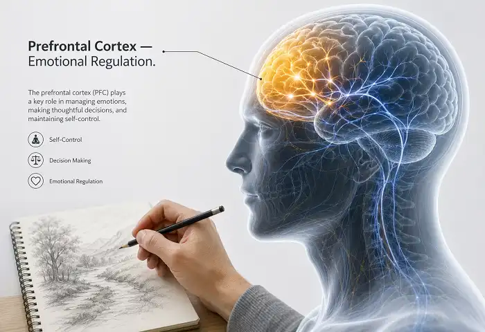 brain emotional regulation art therapy research