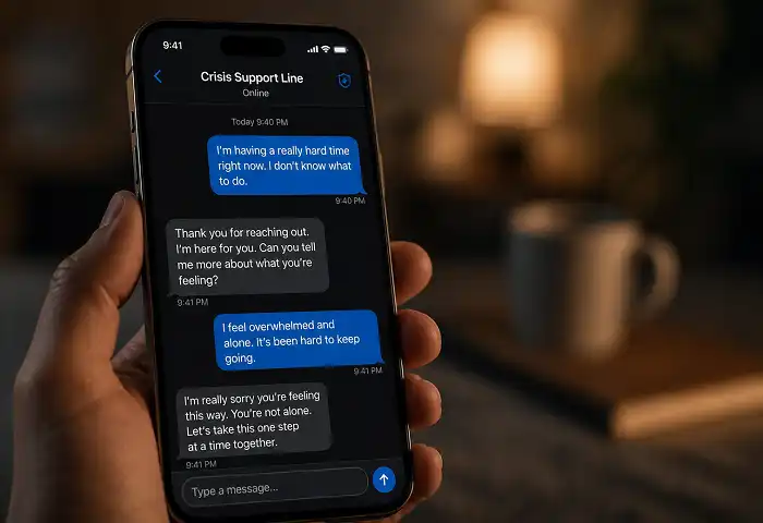 crisis text line 988 suicide prevention lifeline phone