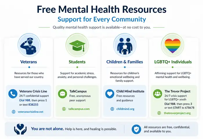 free mental health services near me by population infographic