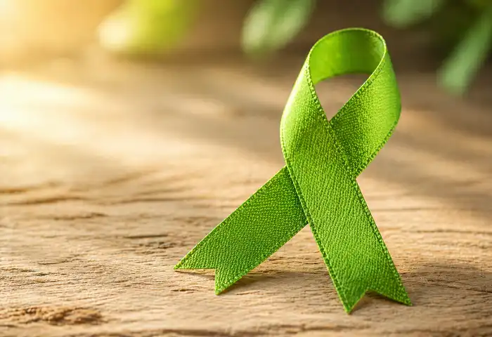 Green mental health awareness ribbon