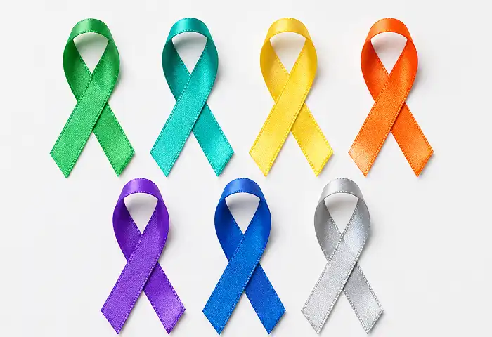 Mental health color awareness ribbons
