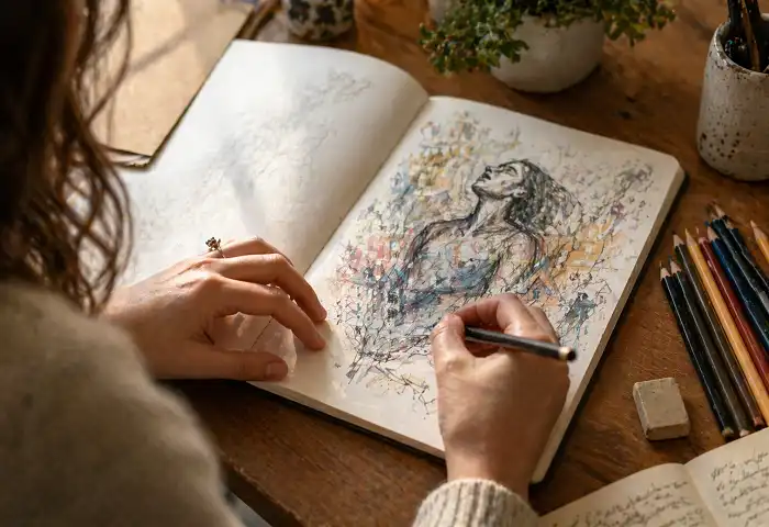 mental health drawings sketchbook art therapy