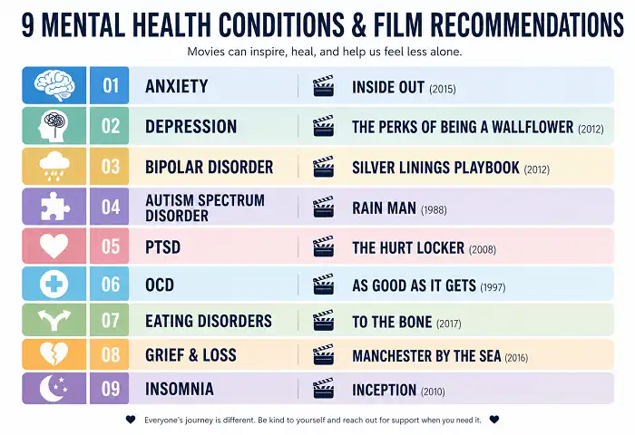 mental health movies by condition infographic