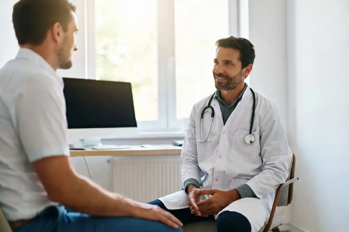 Doctor and patient in a consultation at Atrius Health clinic