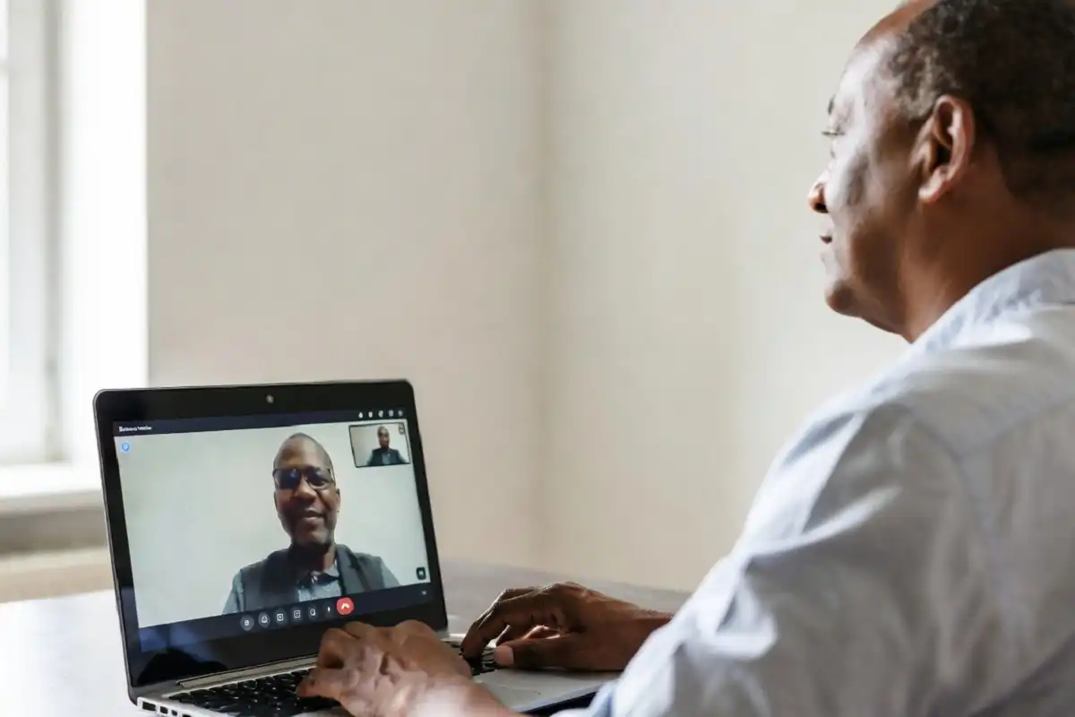 Patient attending a telehealth appointment with Atrius Health provider