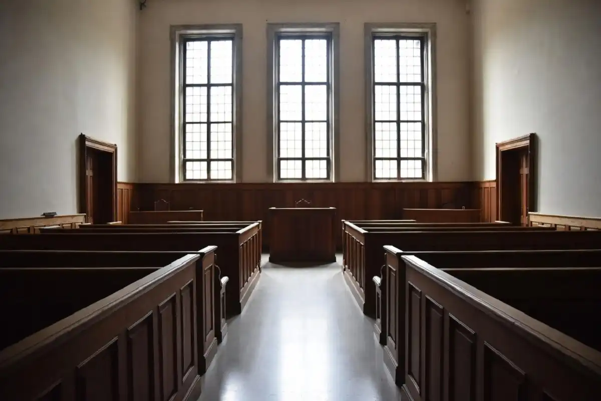 Courtroom interior representing derek rosa legal issues and juvenile justice proceedings