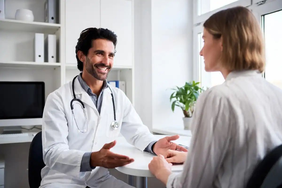 Doctor consulting with a patient in a clinic