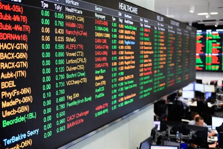 Stock market display showing health insurance sector performance including Elevance Health