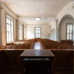Formal courtroom setting representing juvenile crime legal analysis