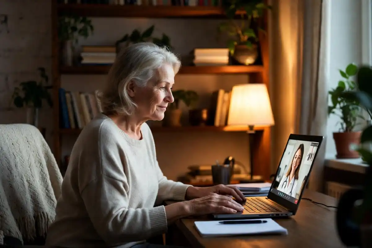 LifeStance Health virtual telehealth therapy session on laptop