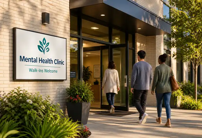 mental health walk in clinic entrance