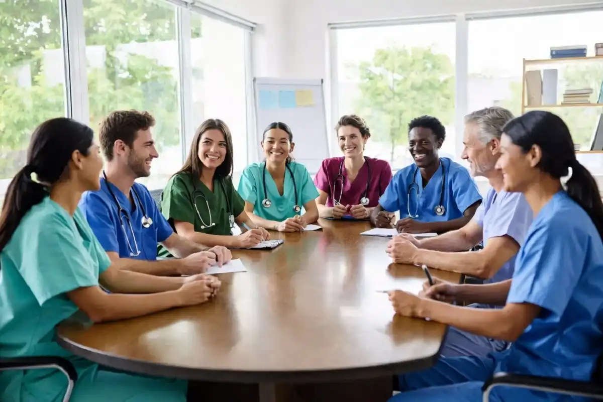 Sutter Health employees collaborating in a team meeting