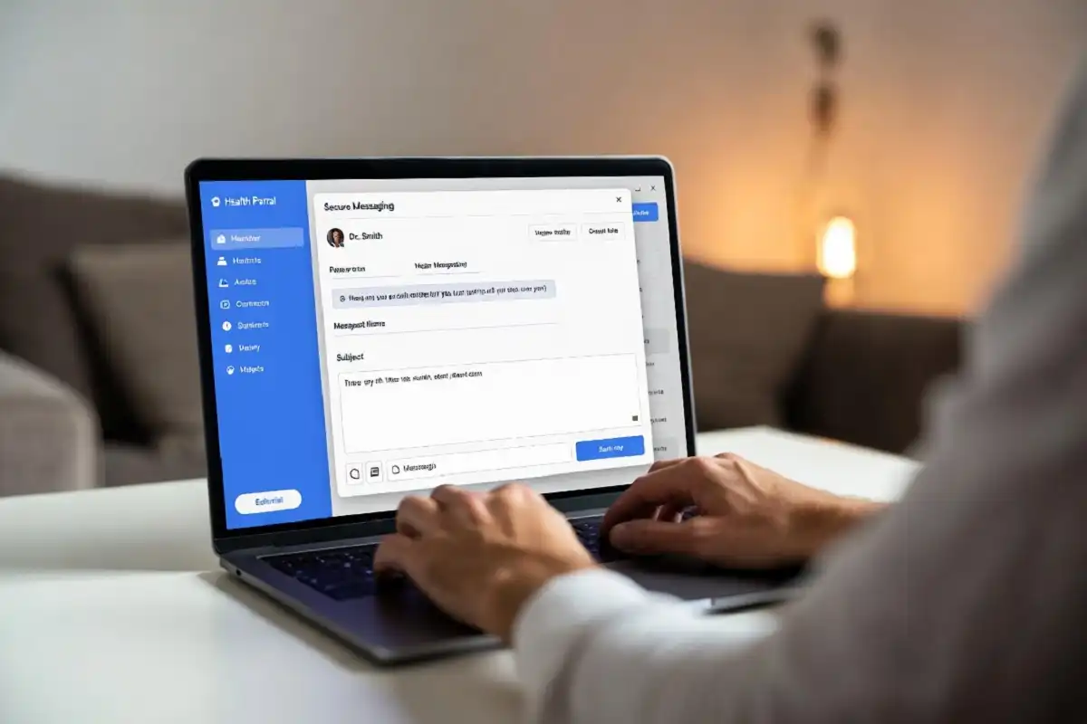 Patient sending a secure message to their doctor through Trinity Health MyChart