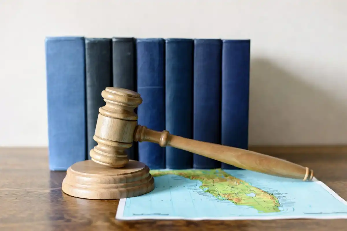 Florida law books and a gavel showing the Derek Rosa case explained legal process