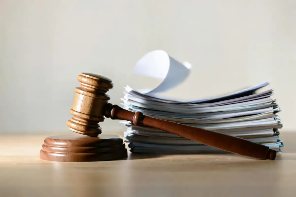 Gavel and legal documents symbolizing a juvenile justice court process