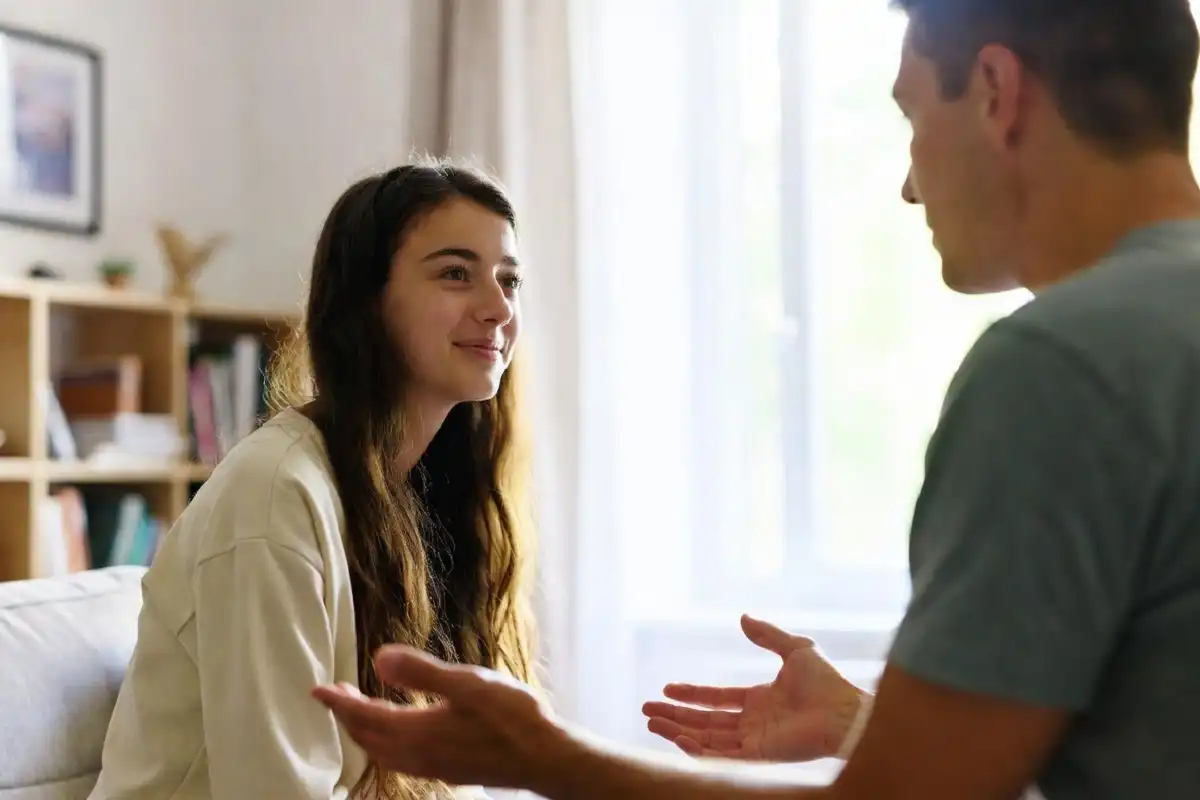 Young person receiving counseling support in a friendly office